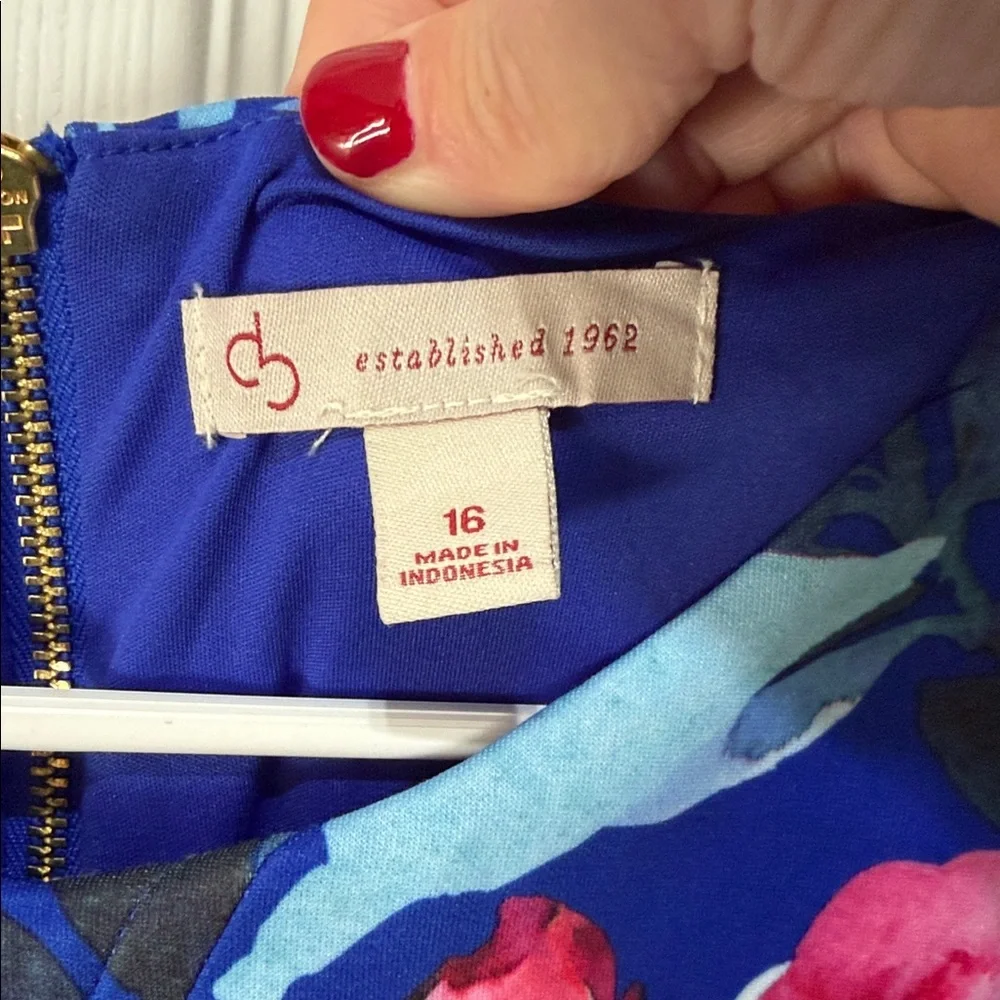 Dress Barn Blue Floral Midi Dress - Picture 2 of 6